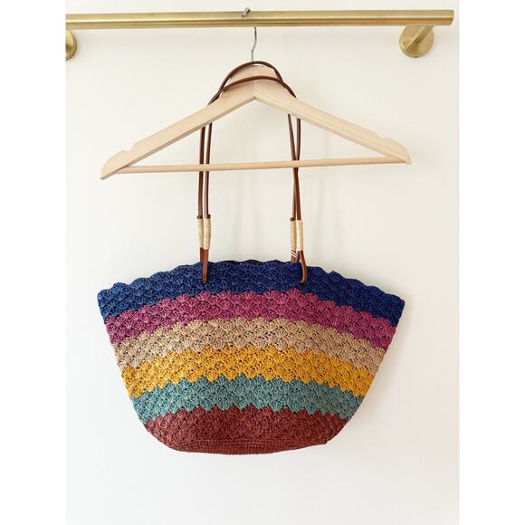 SEZANE Félicie Multicoloured Raffia Basket - Picture 6 of 10